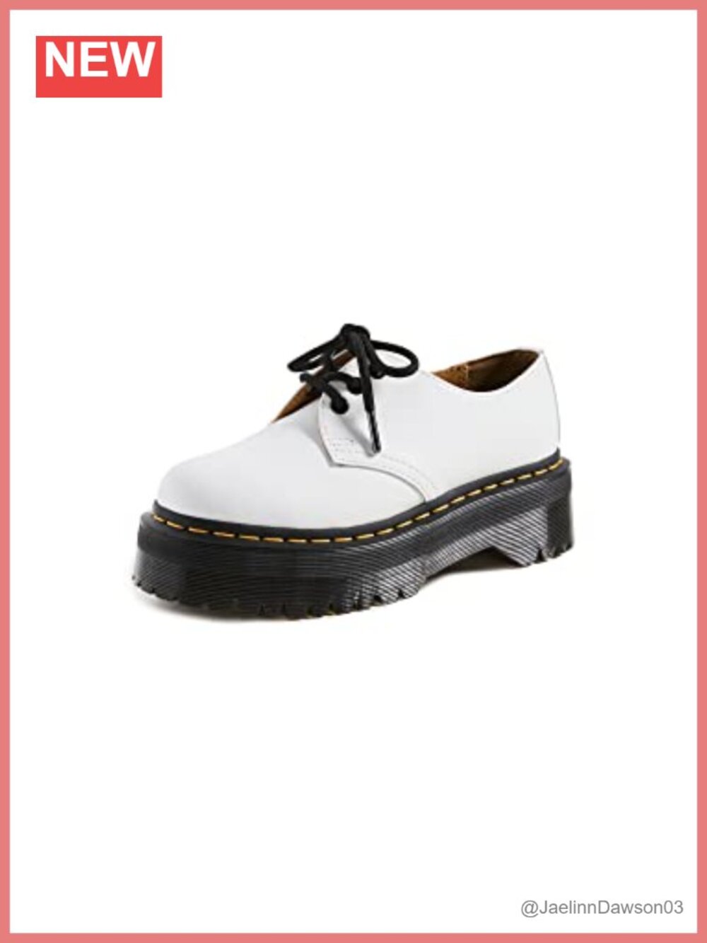 1461 Quad Leather Oxford Platform Shoes Lace-Up Non-Slip Sole